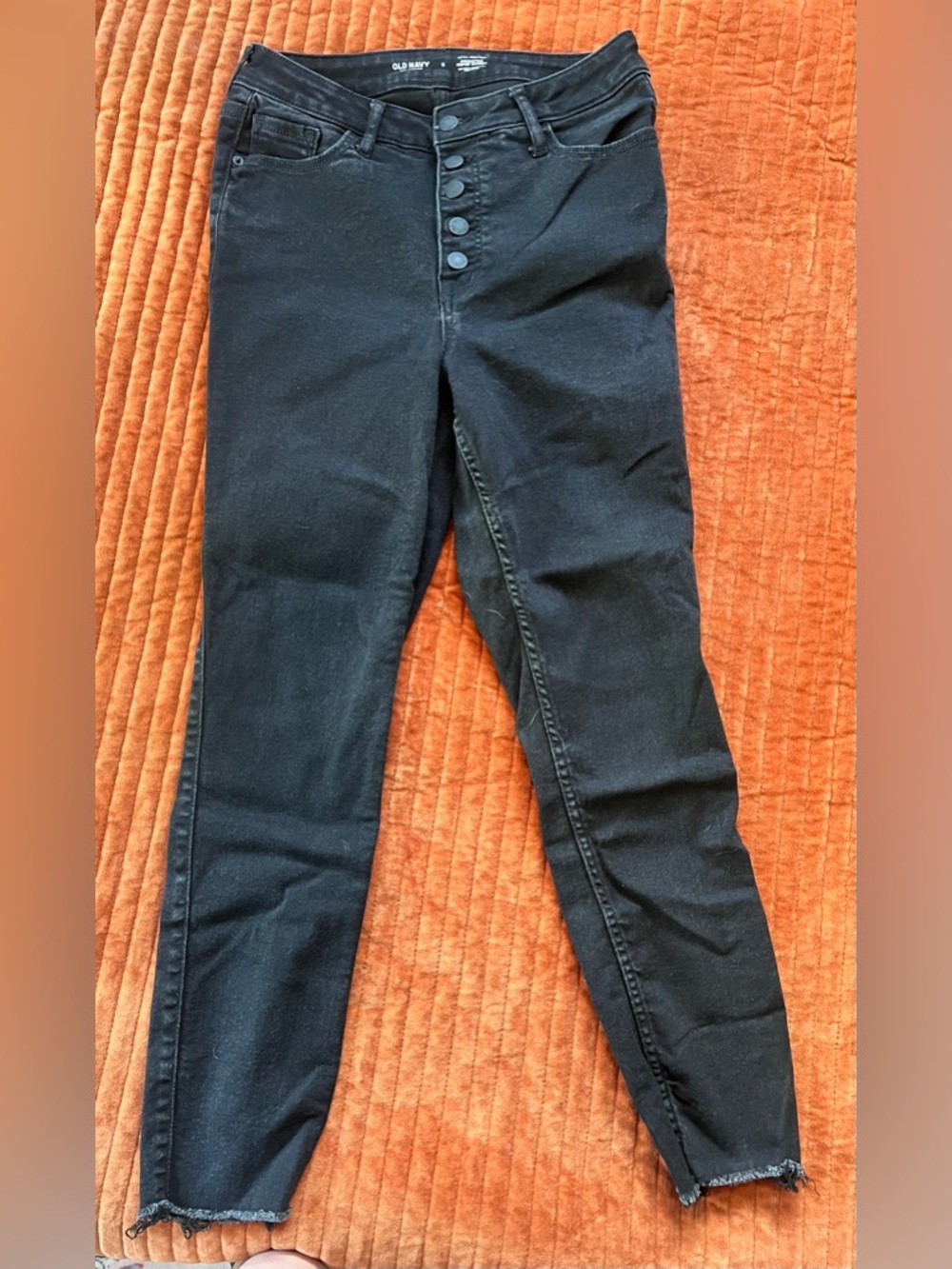 Old School Old Navy Black High-Rise Button-Fly Jeggings